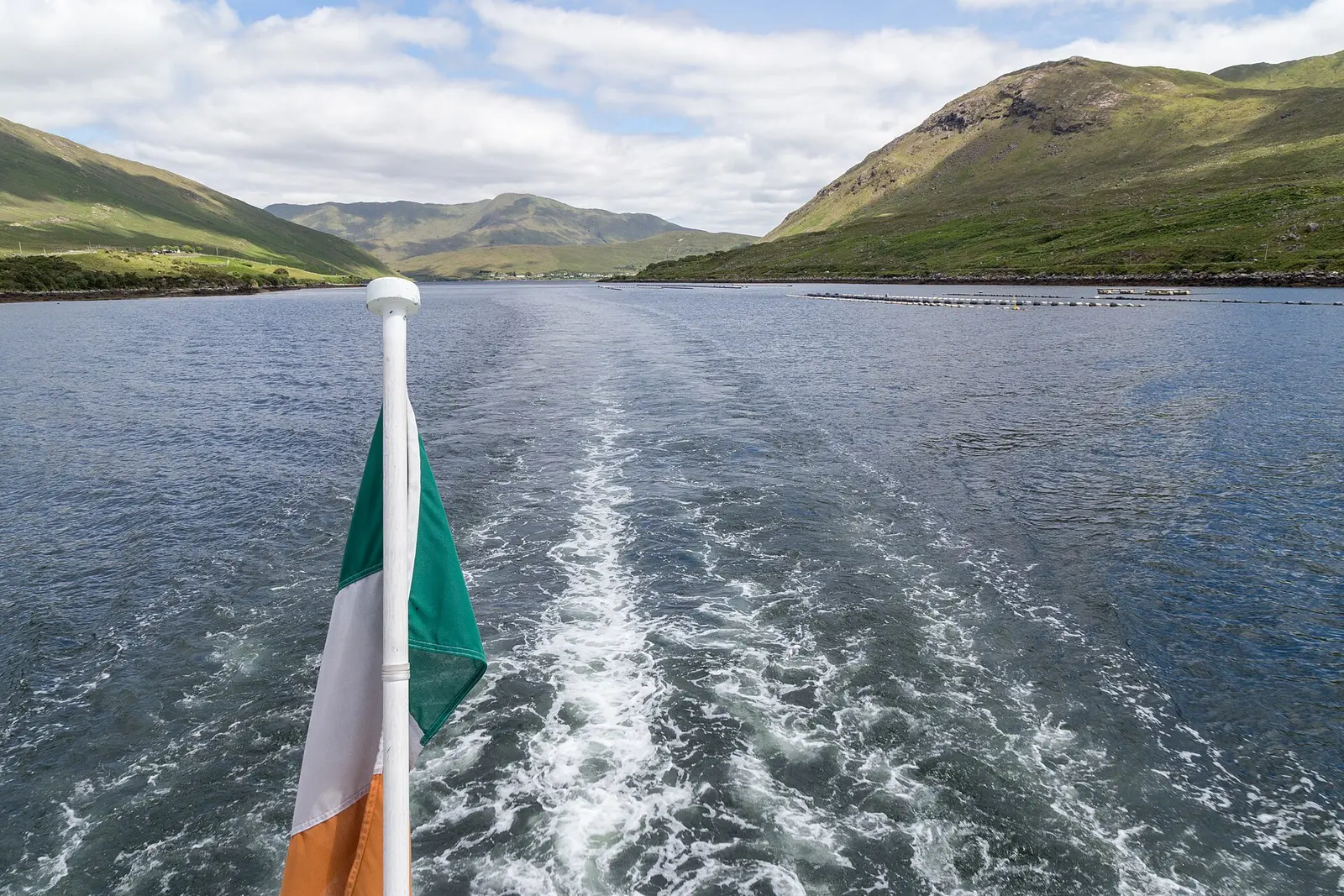 Killary Harbour fjord between the green mountains of Connemara