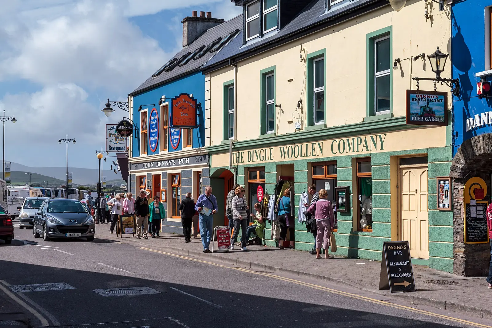 Colorful buildings along Strand Street in Dingle
